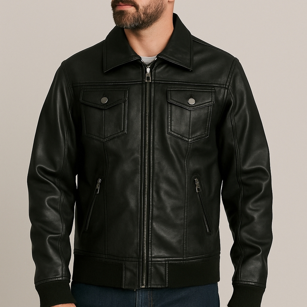 Reql Leather Men's Black Leather Jacket